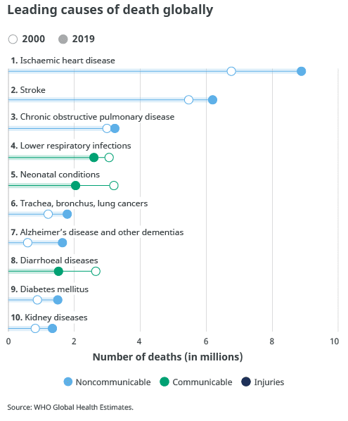 世界の死因割合グラフ